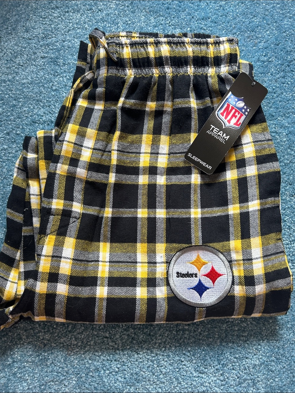 NFL Men’s Black & Yellow Plaid Sleep Pants